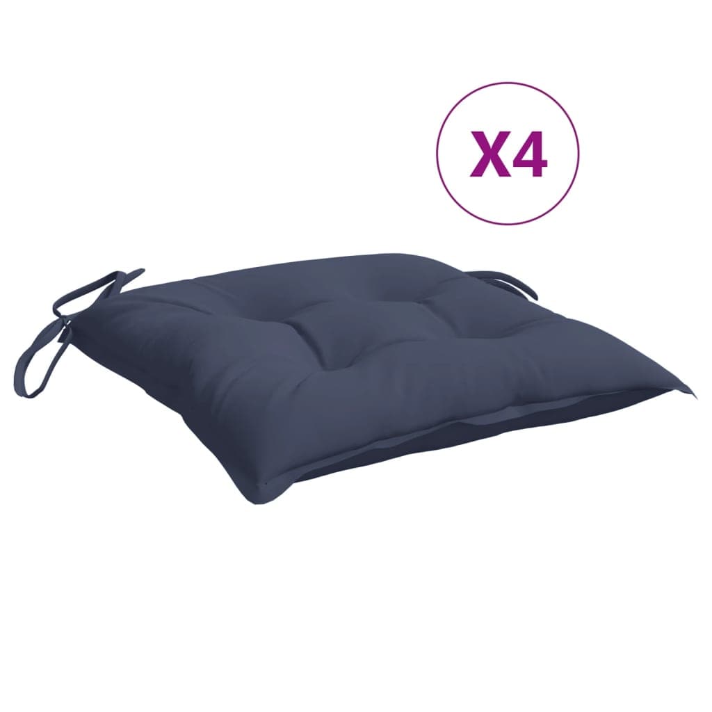 vidaXL Almofadões cadeira 4 pcs 40x40x7 cm tecido oxford azul-marinho