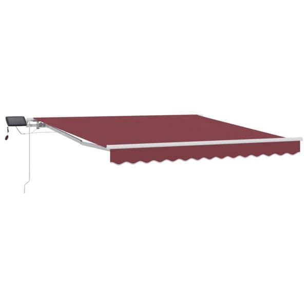 vidaXL Toldo Retrátil Manual com Luz led 300x250 cm Bordô - 2365238747