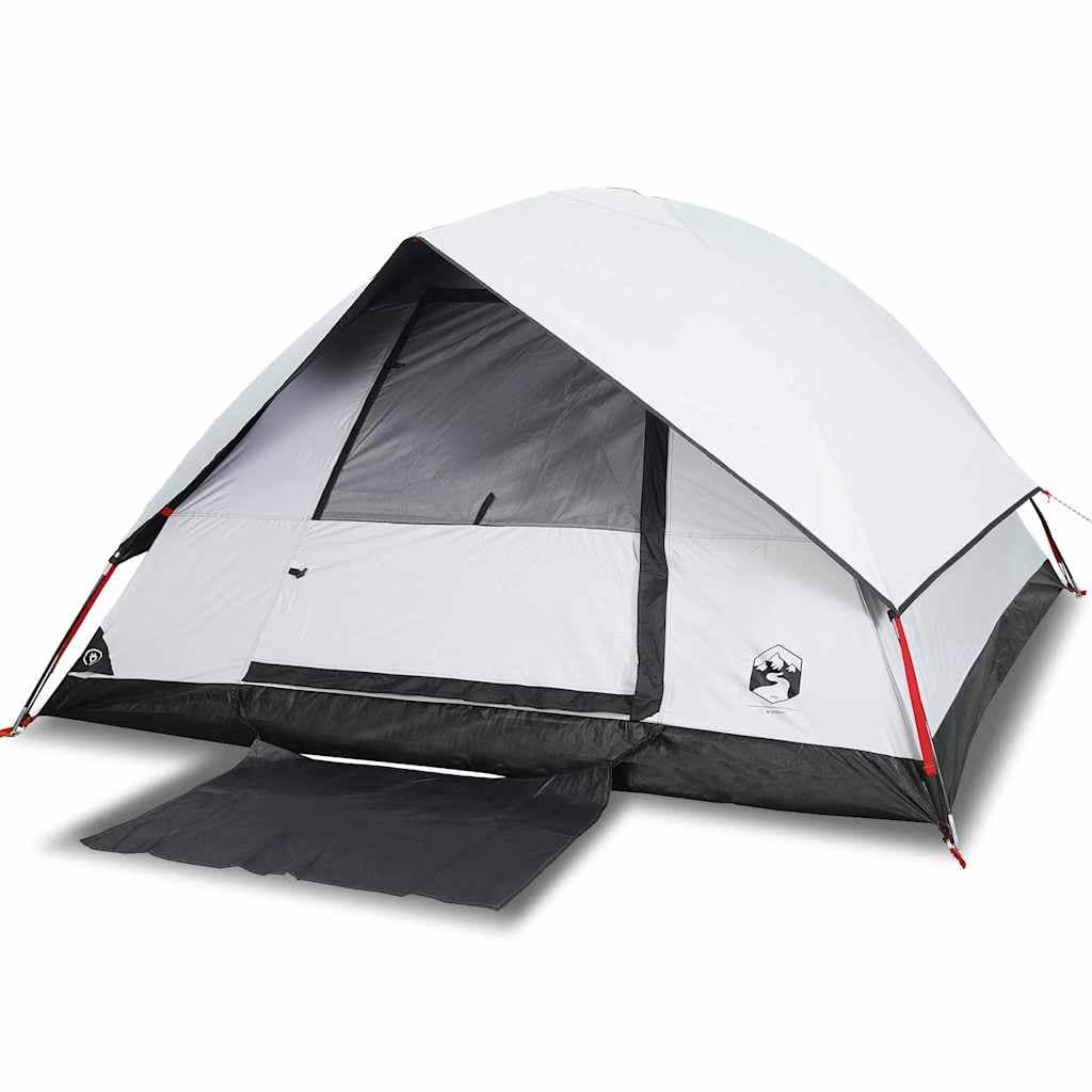 vidaXL Tenda de campismo cúpula p/ 4 pessoas opaca impermeável branco