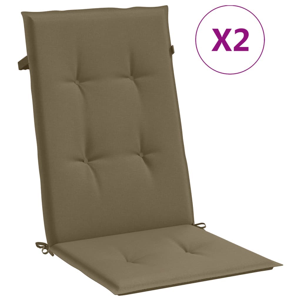 vidaXL Almofadões p/ cadeiras altas 2 pcs mesclado tecido cinza-acas.