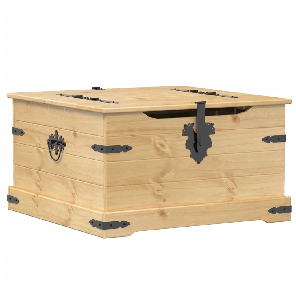 vidaXL Arca de Arrumação Corona 78x78x45 cm Madeira de Pinho Maciça - 29413451