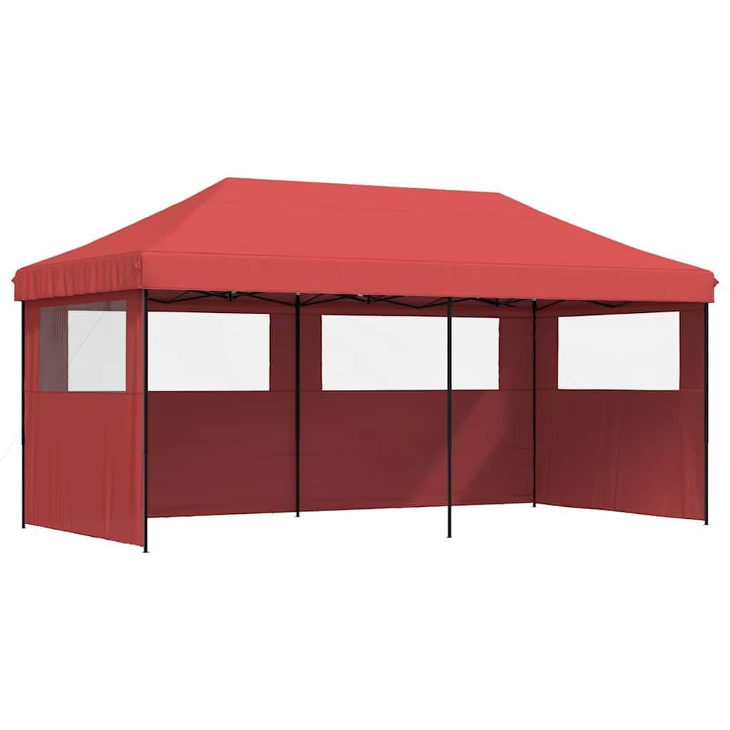 vidaXL Tenda para Festas Pop-up Dobrável com 3 Paredes Laterais Bordô - 3967505515