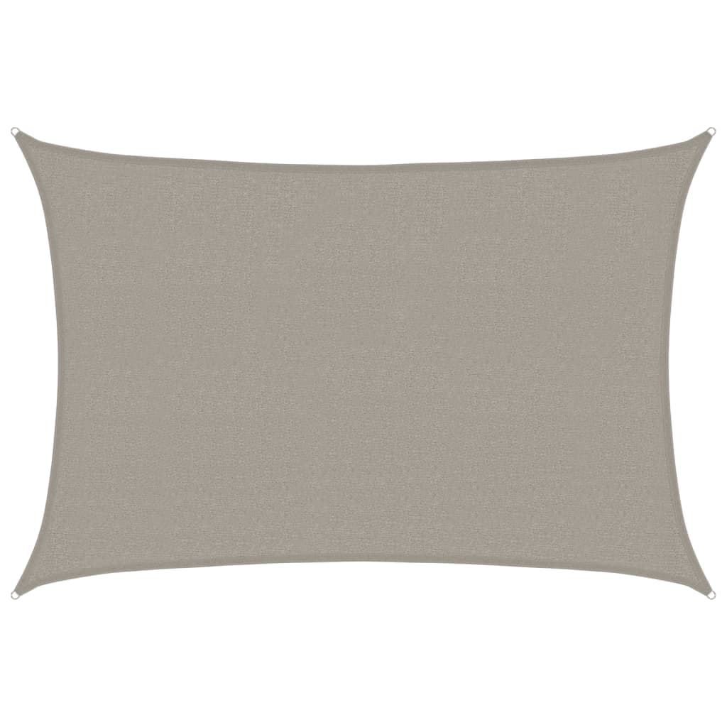 vidaXL Para-sol estilo vela retangular 160 g/m² 2,5x3,5 m cinza-claro