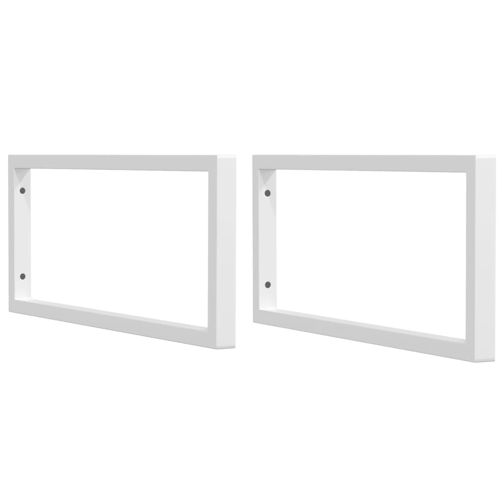 vidaXL Suportes de prateleira p/ lavatório 2 pcs aço retangular branco