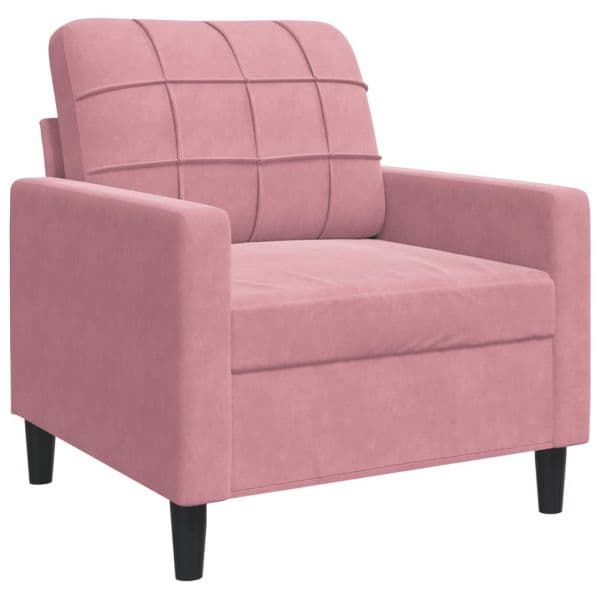 vidaXL Poltrona 60 cm Veludo Rosa - 2449373628