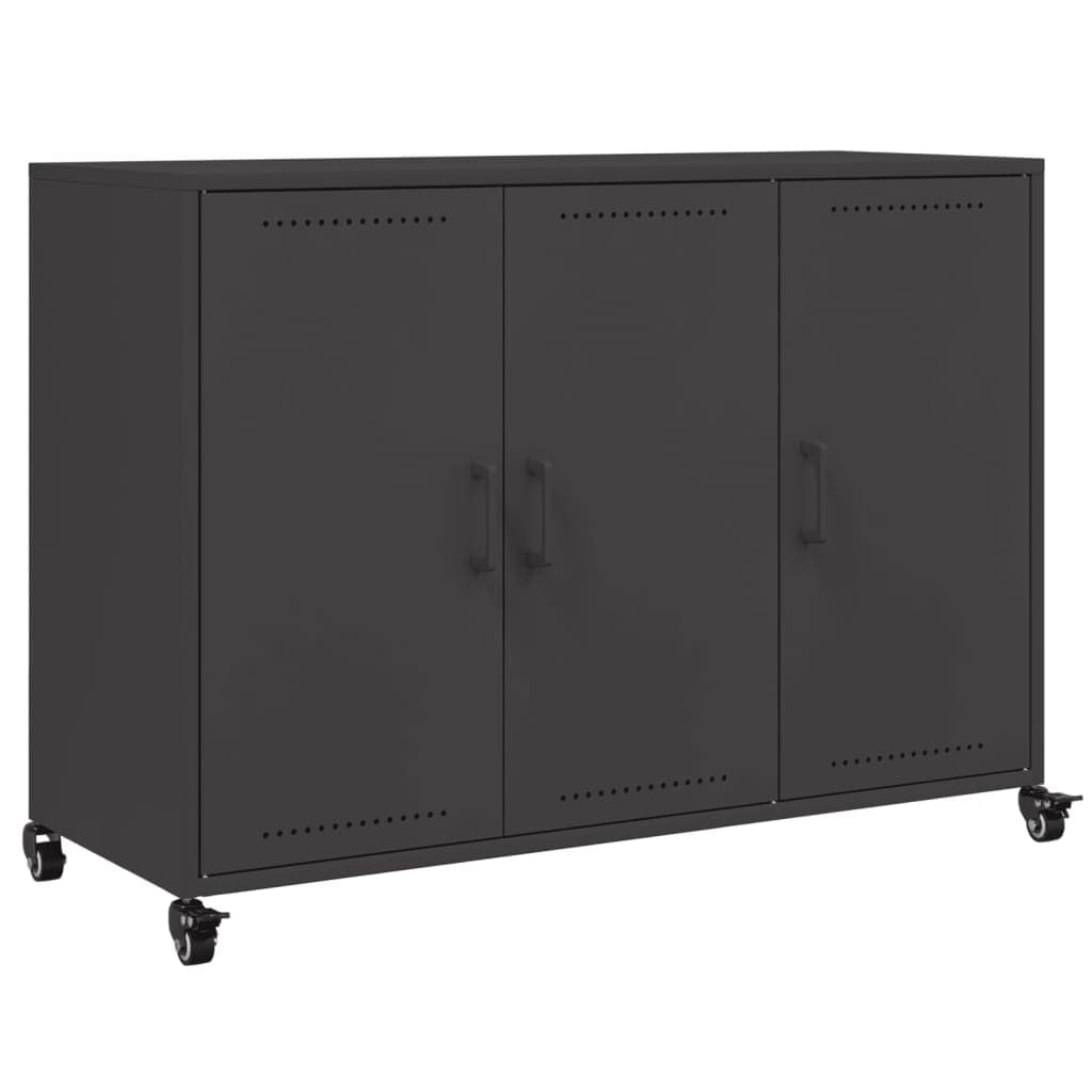 vidaXL Aparador 100,5x39x72 cm Aço Laminado a Frio Preto - 2903975297