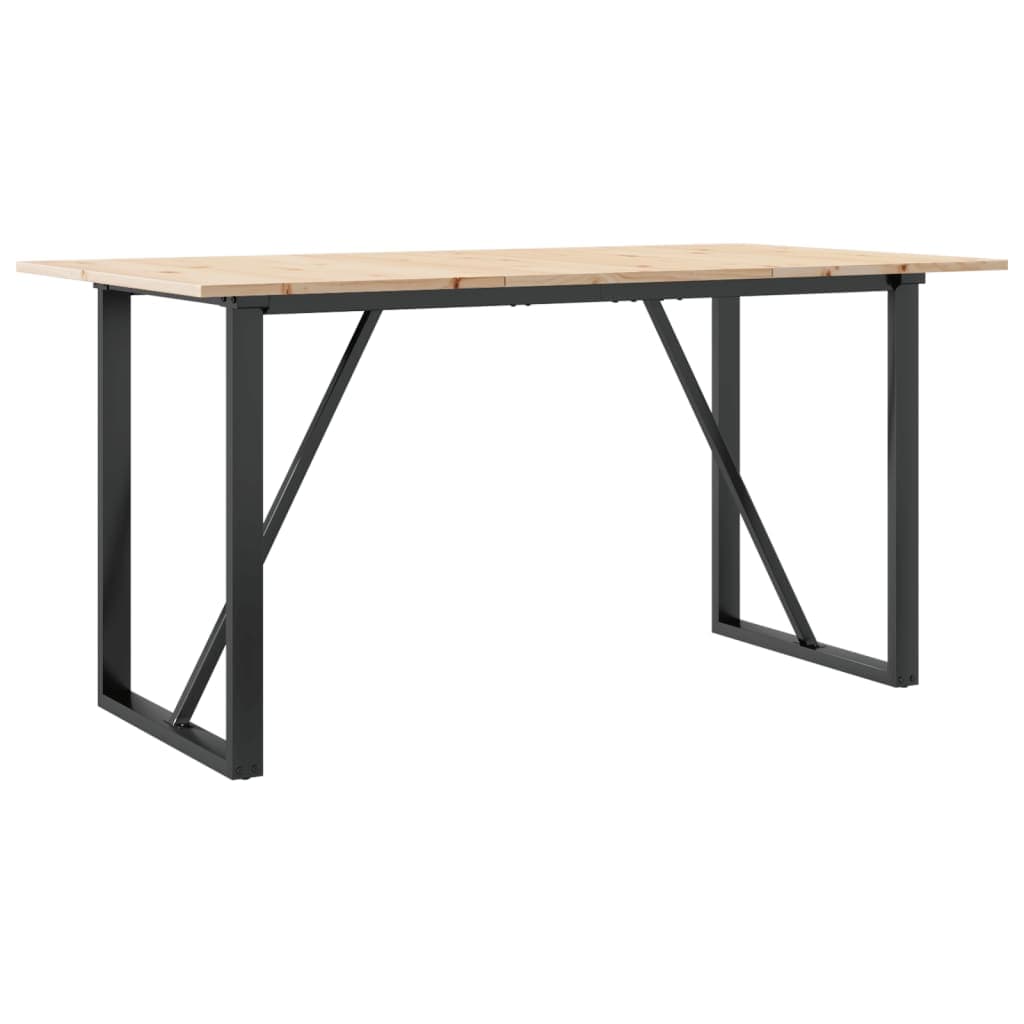 vidaXL Mesa de Jantar Estrutura em o 140x80x75cm Pinho e Aço - 645528475