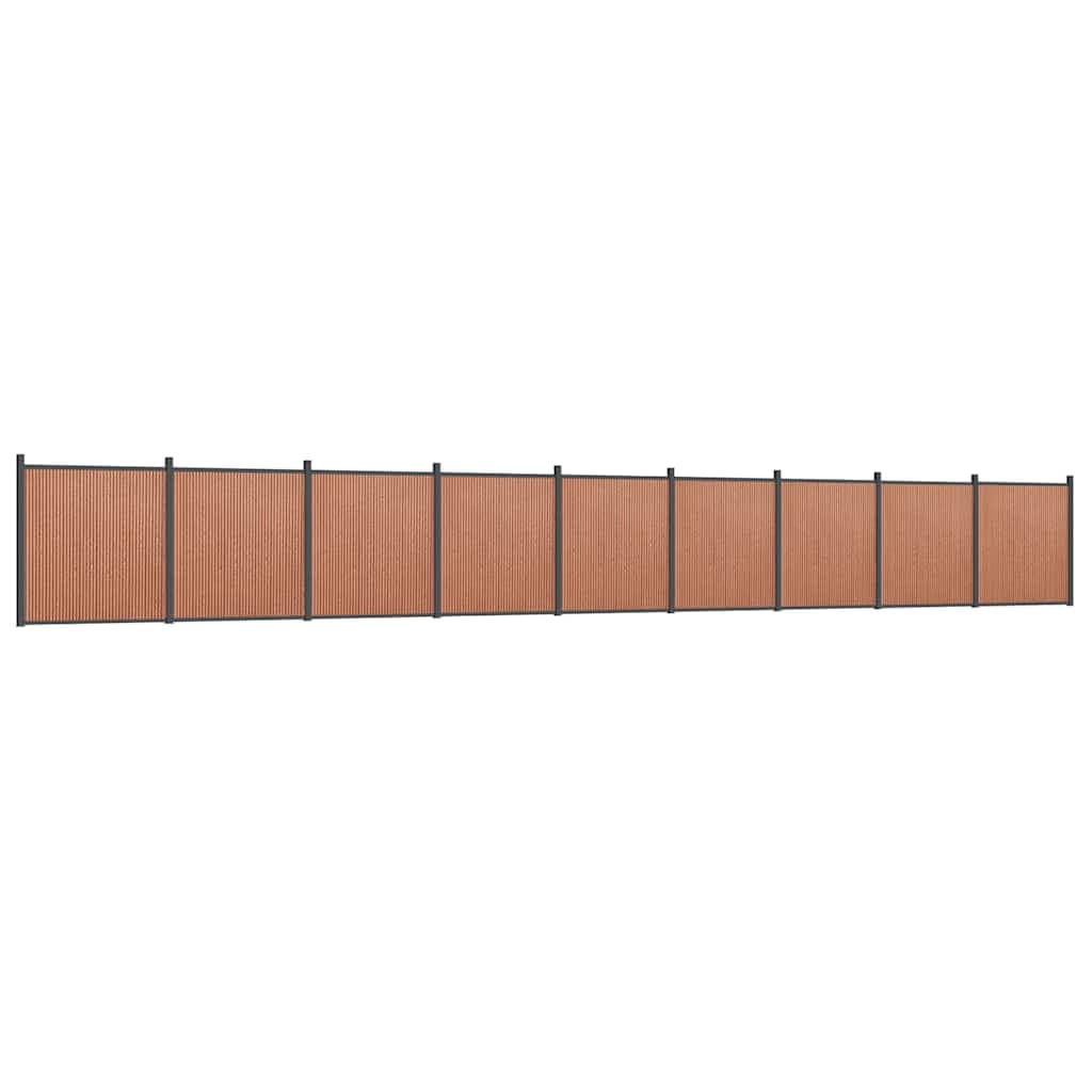 vidaXL Painel de vedação 1564x186 cm WPC castanho