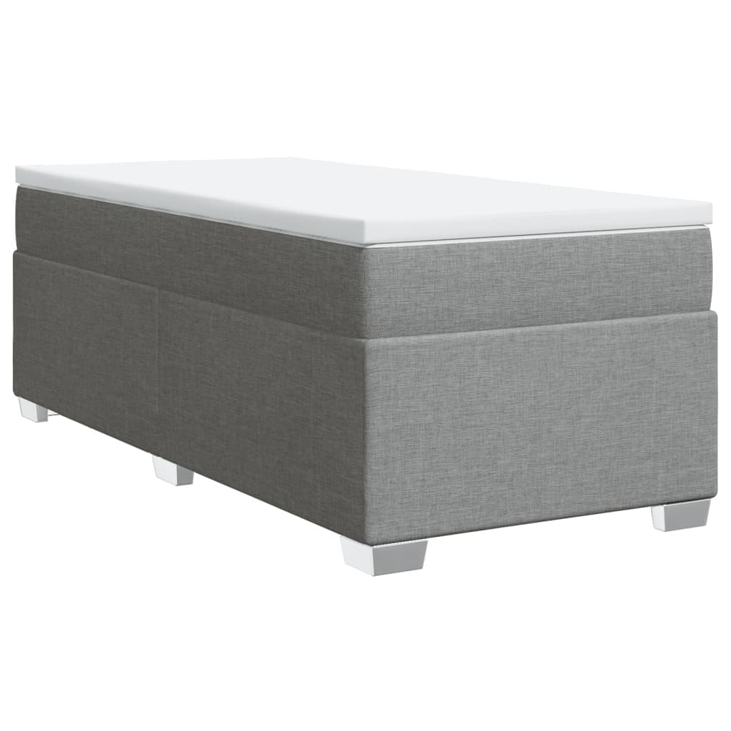 vidaXL Cama com molas/colchão 80x200 cm tecido cinza-claro
