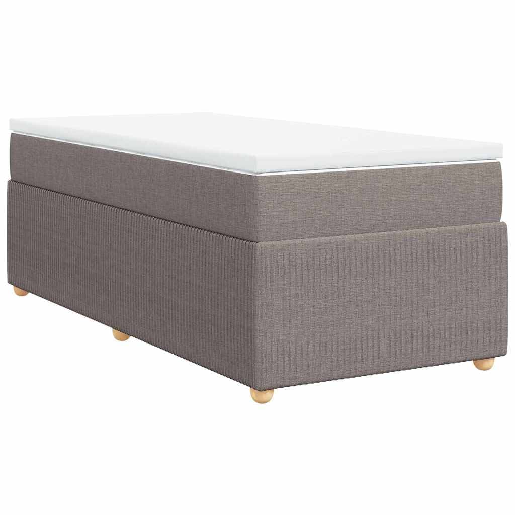 vidaXL Cama com molas/colchão 80x200 cm tecido castanho-acinzentado