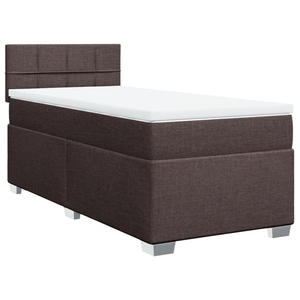 vidaXL Cama com molas/colchão 80x200 cm tecido castanho-escuro
