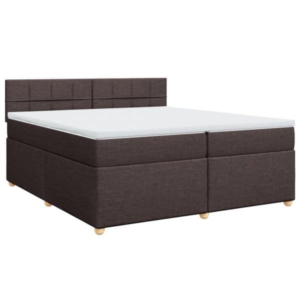 vidaXL Cama com Molas/colchão 200x200 cm Tecido Castanho-escuro - 3745091136