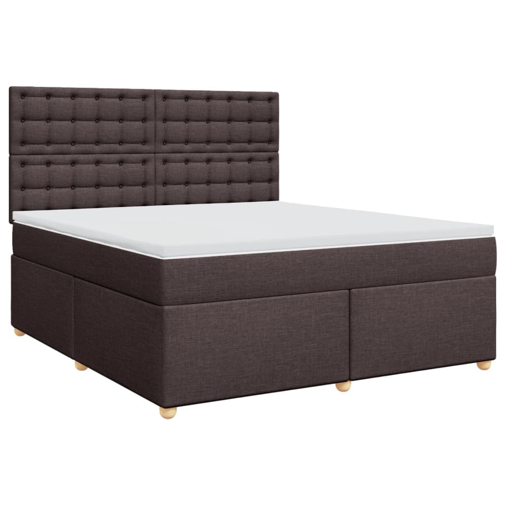 vidaXL Cama com Molas/colchão 180x200 cm Tecido Castanho-escuro - 258457390