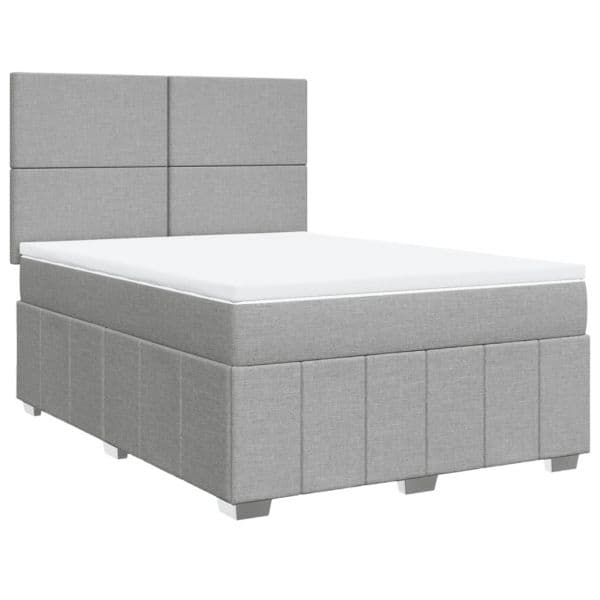 vidaXL Cama com Molas/colchão 140x200 cm Tecido Cinzento-claro - 1614413862