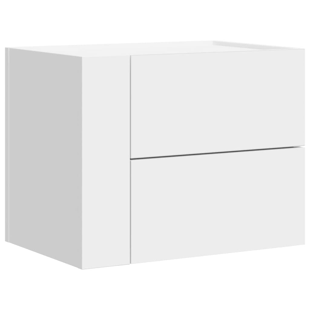 vidaXL Mesa de Cabeceira de Parede 45x30x35 cm Branco - 3246820444