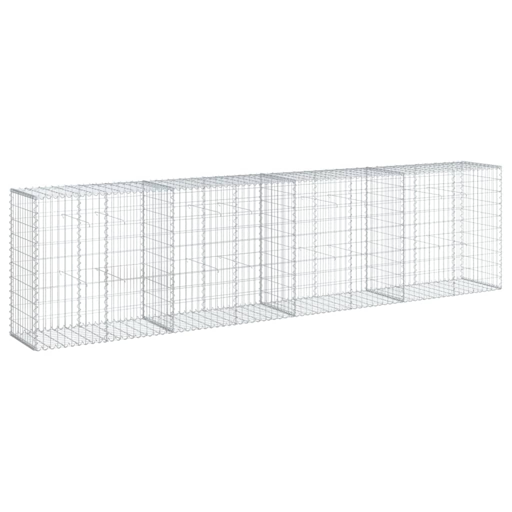 VidaXL Cesto gabião com cobertura 400x50x100 cm ferro galvanizado