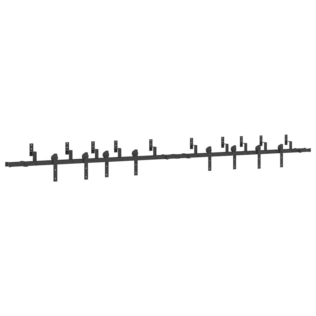 vidaXL Kit de ferragens para porta deslizante 400 cm aço preto