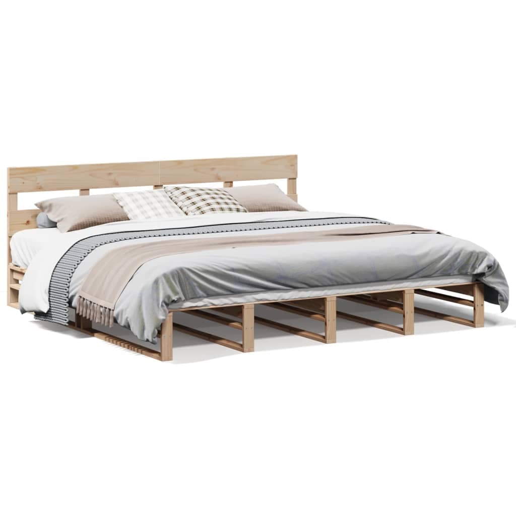 vidaXL Cama sem colchão 200x200 cm madeira de pinho maciça