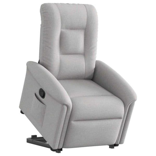 vidaXL Poltrona Reclinável Elevatória Tecido Cinzento-nublado - 194079112