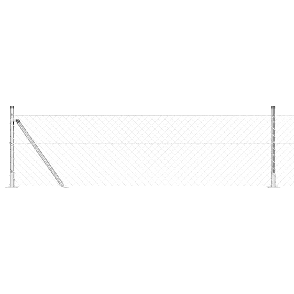 vidaXL Poste de Cerca Prateado 25 x 0,4 m (malha 60 x 60 mm) Aço