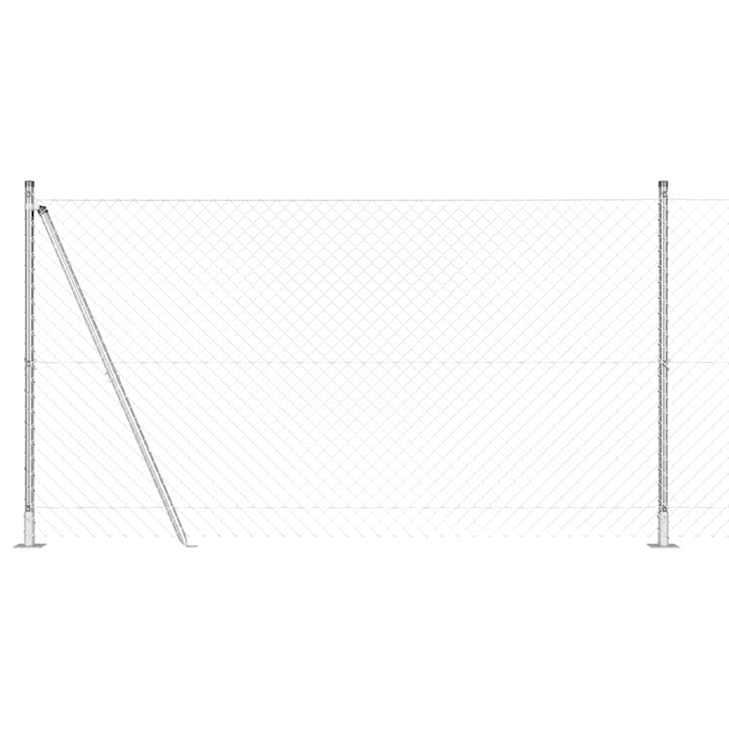 vidaXL Poste de Cerca Prateado 25 x 1,2 m (malha de 60 x 60 mm) Aço