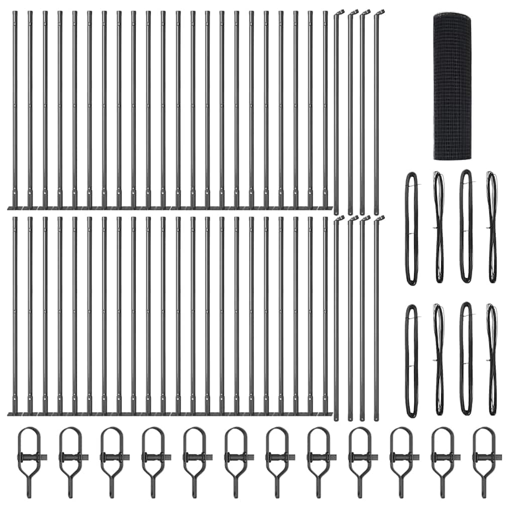 vidaXL Cerca de Arame Soldado com Base de Concreto 100 x 0,6 m Malha