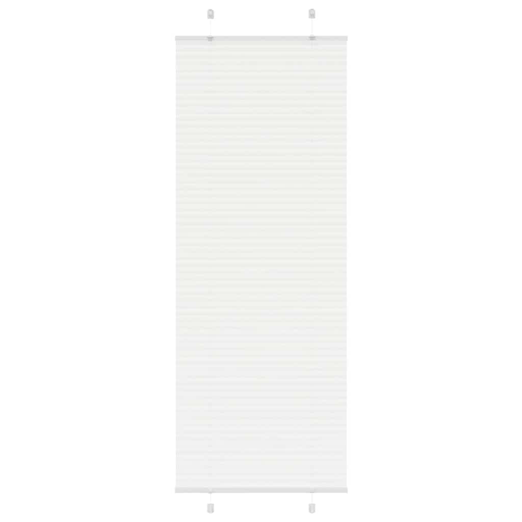 vidaXL Branco Plissada Cega 75x200 cm Largura Tecido 74,4 cm Poliéster