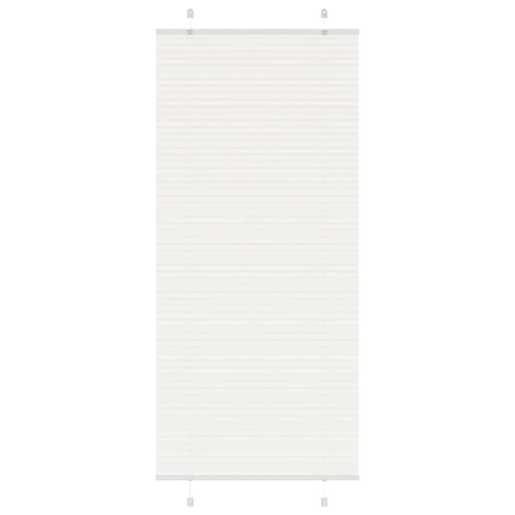 vidaXL Branco Plissada Cega 95x200 cm Largura Tecido 94,4 cm Poliéster
