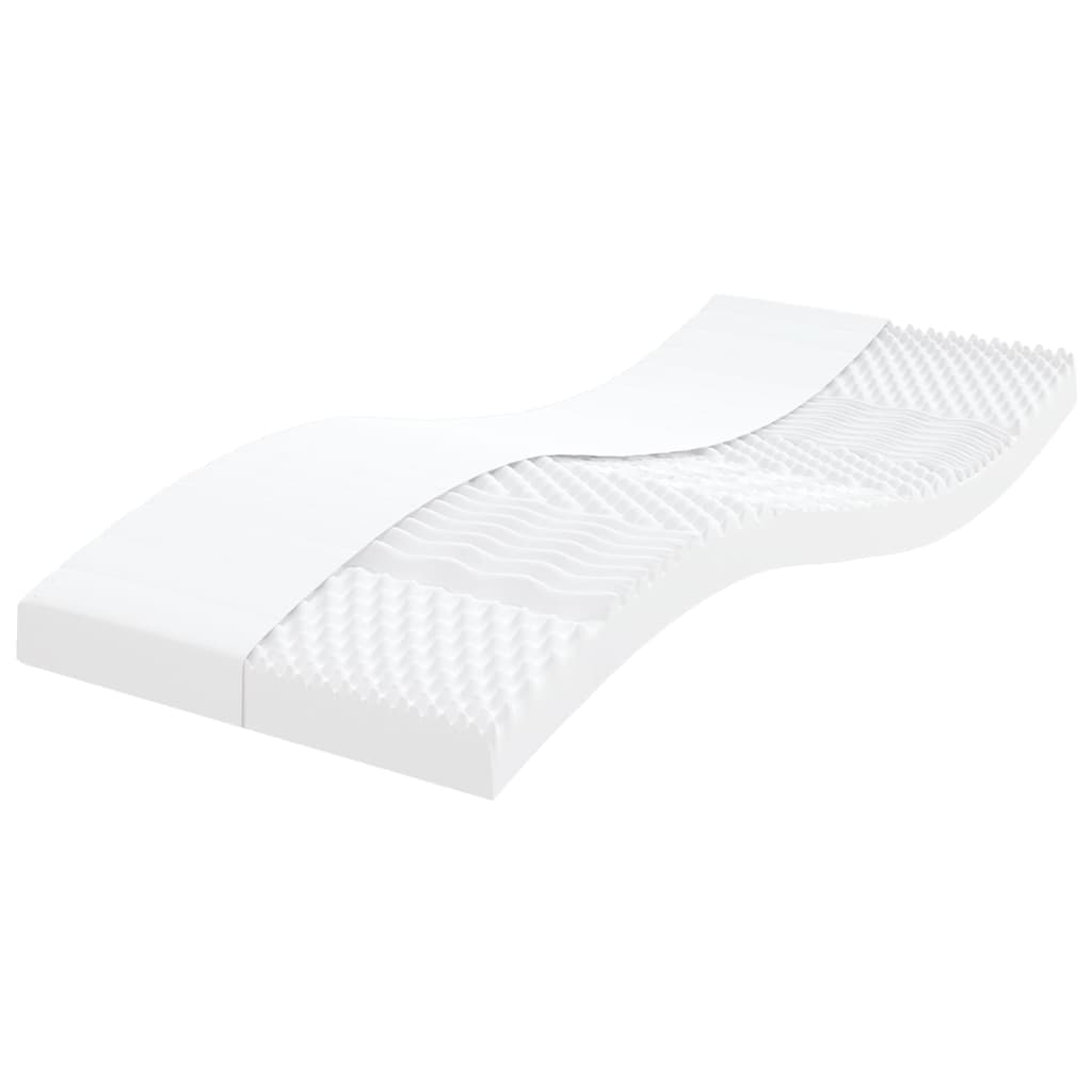 vidaXL Colchão de espuma 90x220 cm 7 zonas dureza 20 ILD branco