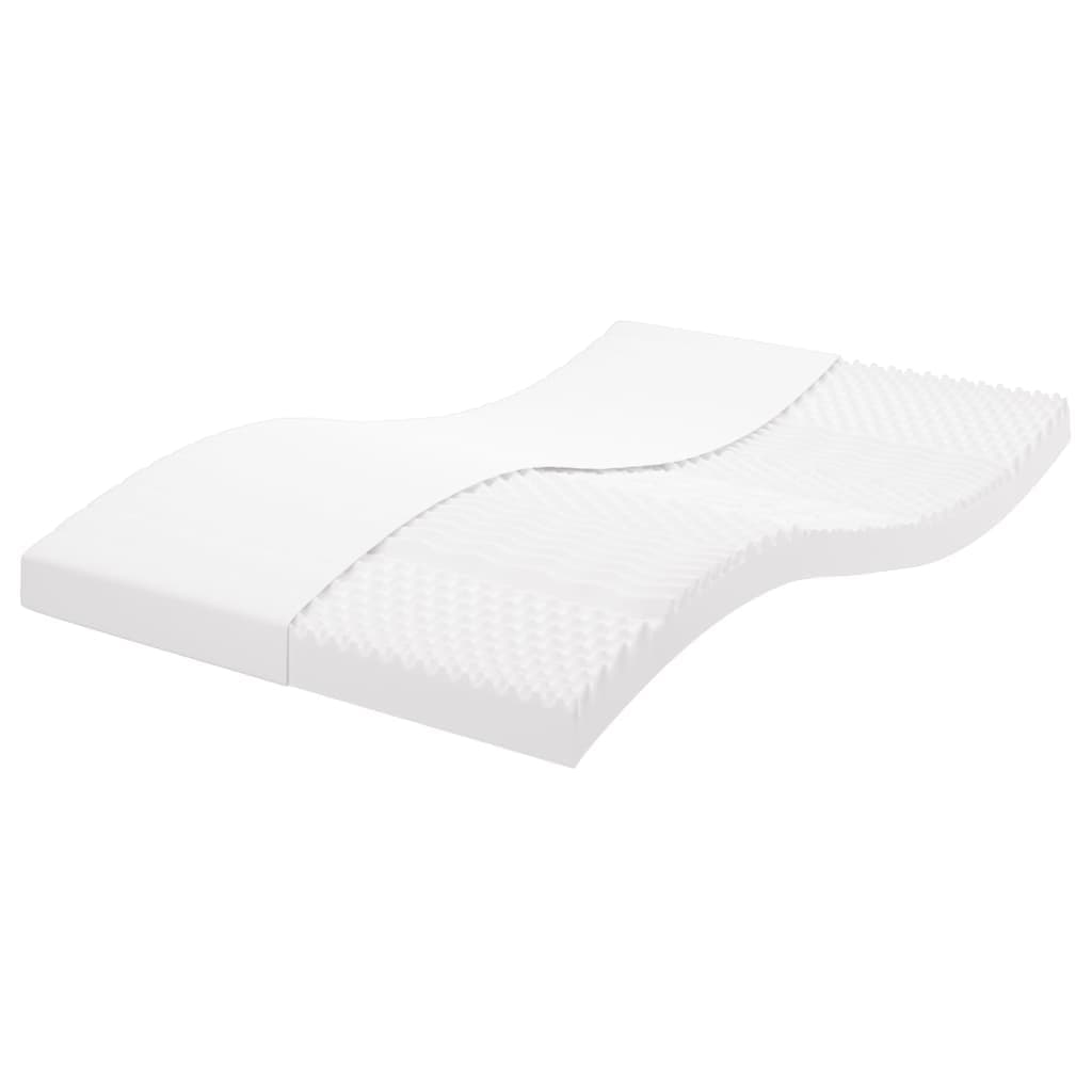 vidaXL Colchão de espuma 120x220 cm 7 zonas dureza 20 ILD branco