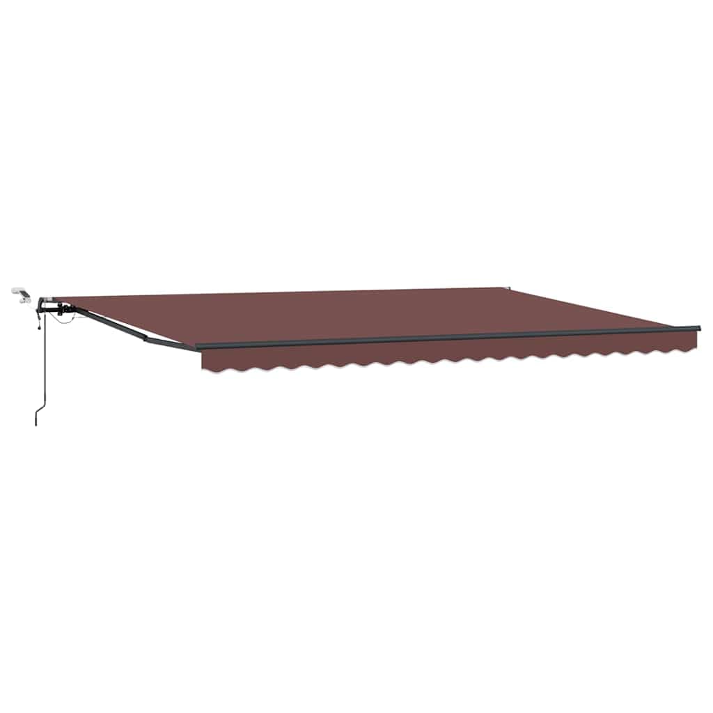 vidaXL Toldo retrátil automático com luzes LED 500x300 cm castanho