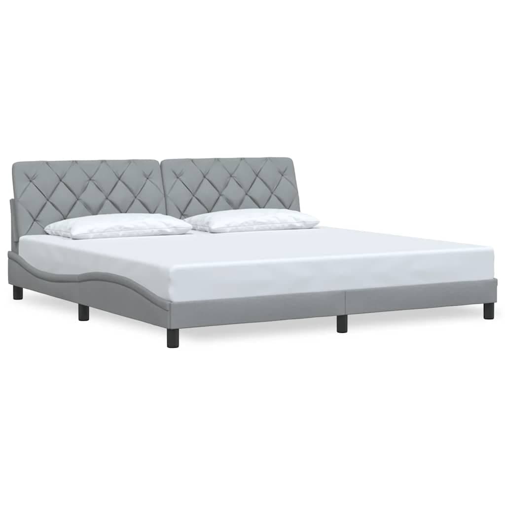 vidaXL Estrutura de Cama sem Colchão 200x200 cm Tecido Cinzento-claro - 807842456