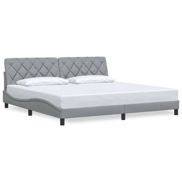 vidaXL Estrutura de Cama sem Colchão 200x200 cm Tecido Cinzento-claro - 807842456