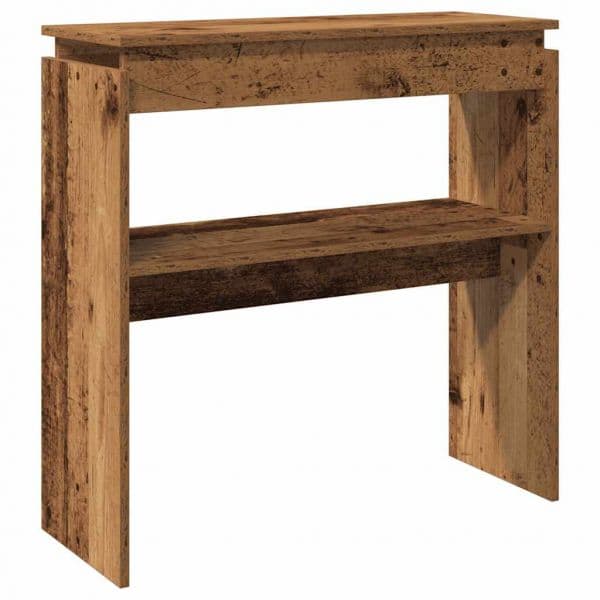vidaXL Mesa Consola 80x30x80 cm Derivados de Madeira Madeira Velha - 1844781218