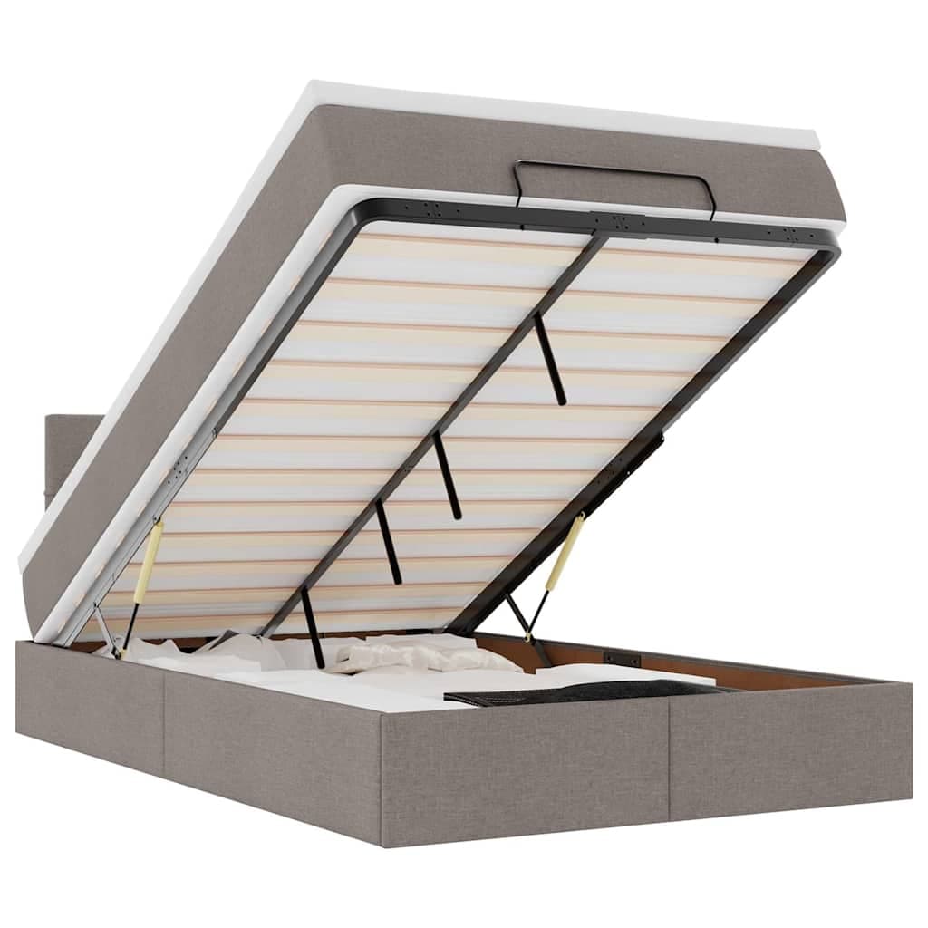 moldura de cama otomana vidaXL com tecido cinza 120x200cm