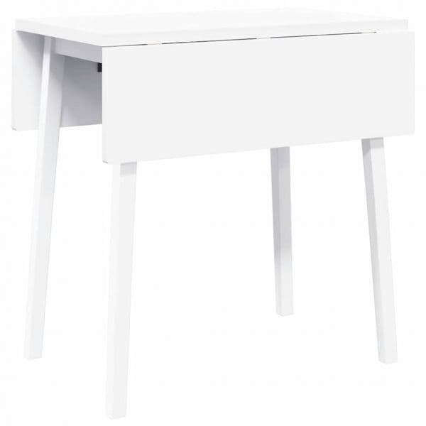vidaXL Mesa de Jantar Madeira Seringueira Maciça Branco - 3709789707