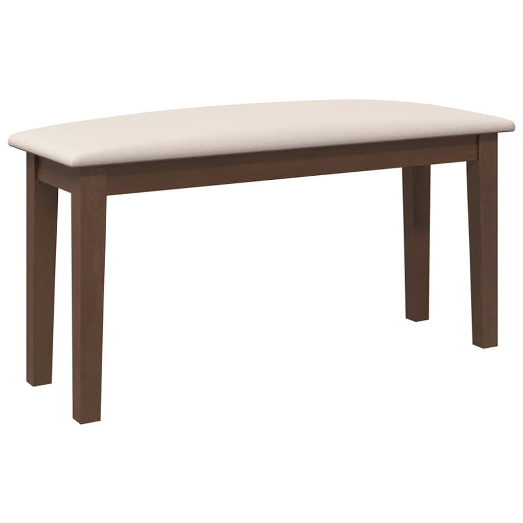 vidaXL Banco 90 cm madeira seringueira maciça castanho