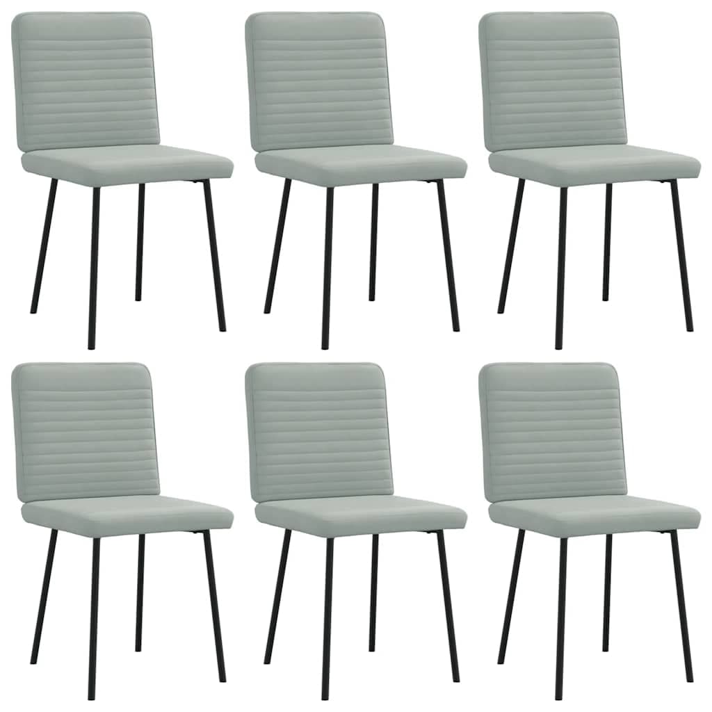 vidaXL Cadeiras de Jantar 6 Peças Veludo Cinzento-claro - 1083158247