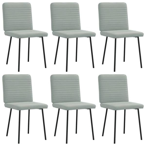 vidaXL Cadeiras de Jantar 6 Peças Veludo Cinzento-claro - 1083158247