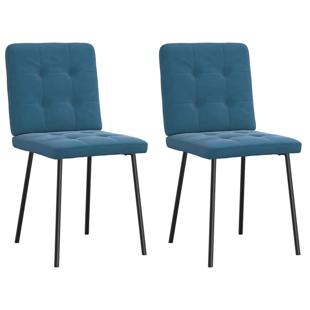 vidaXL Cadeiras de Jantar 2 Peças Veludo Azul - 756952817