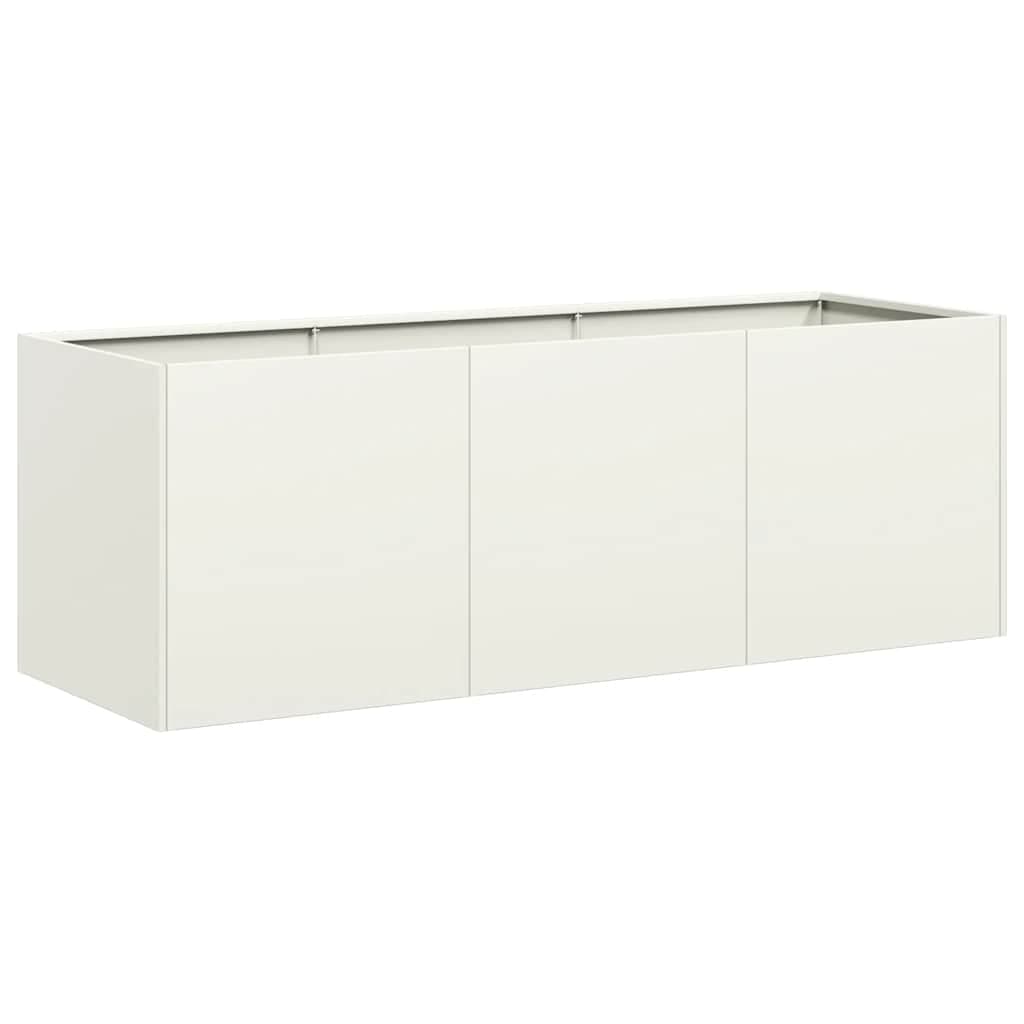vidaXL Vaso floreira 120x40x40 cm aço laminado a frio branco