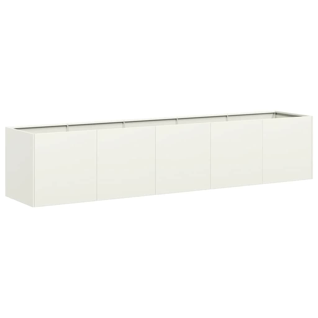 vidaXL Vaso floreira 200x40x40 cm aço laminado a frio branco