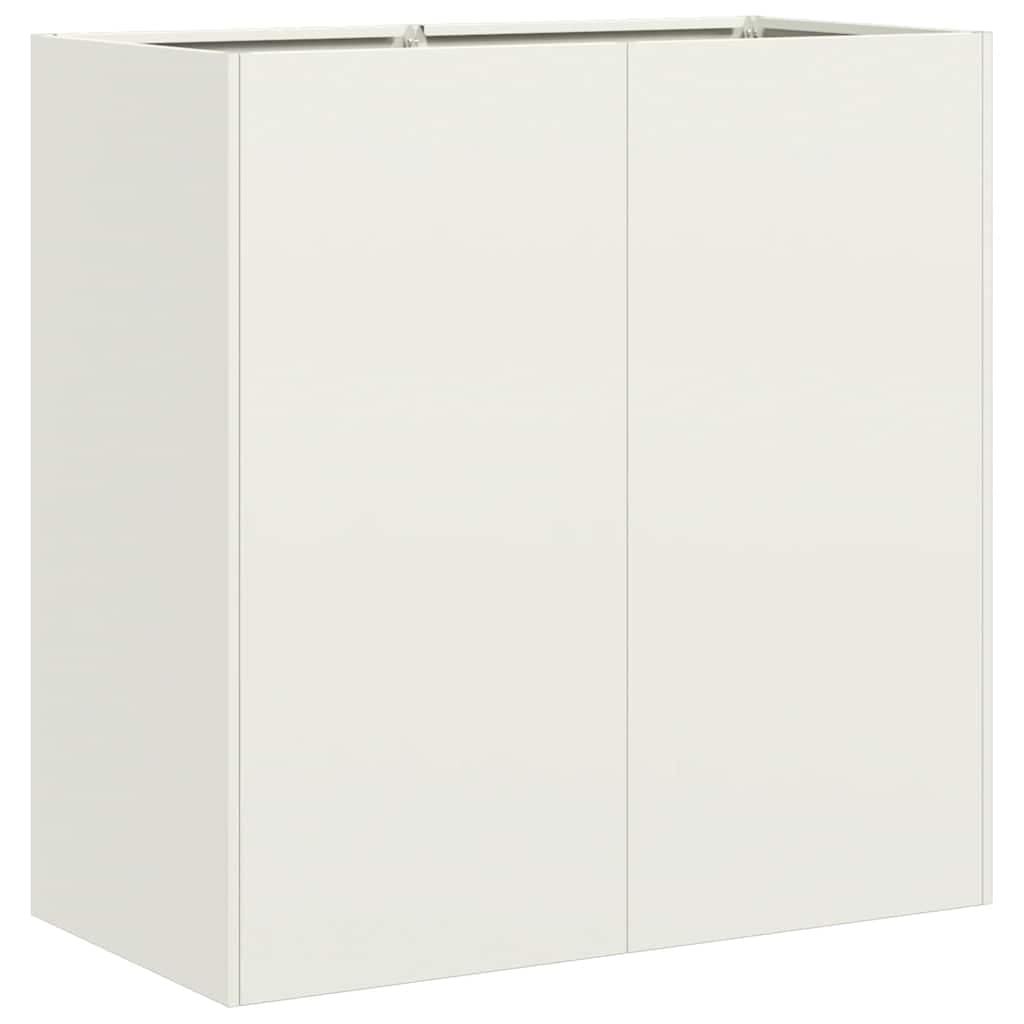 vidaXL Vaso floreira 80x40x80 cm aço laminado a frio branco