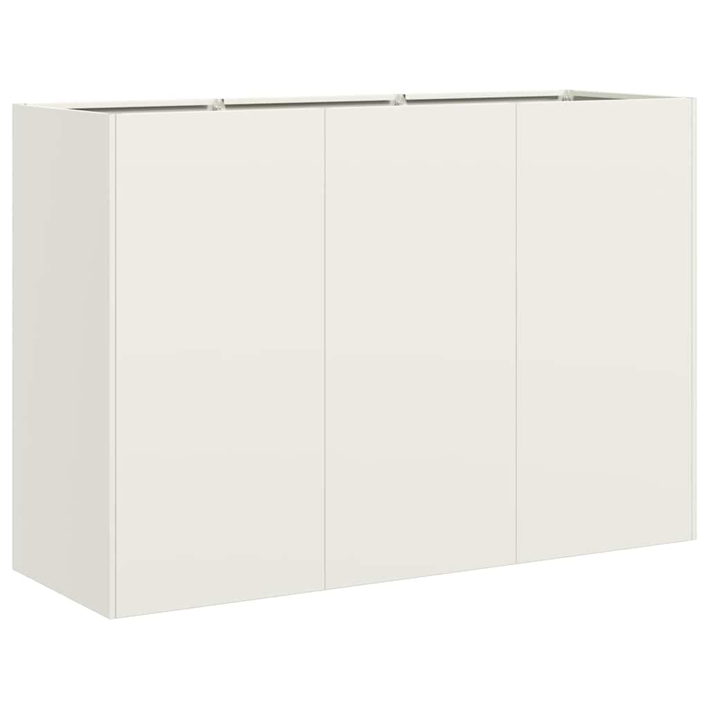 vidaXL Vaso floreira 120x40x80 cm aço laminado a frio branco