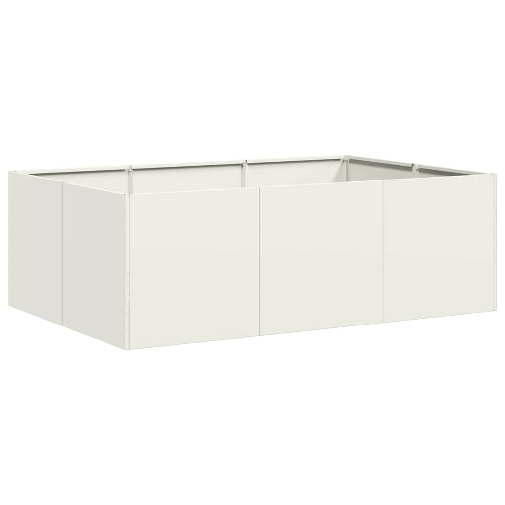 vidaXL Vaso floreira 120x80x40 cm aço branco