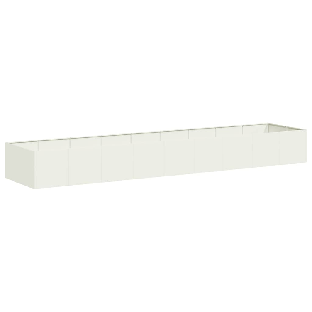 vidaXL Vaso floreira 360x80x40 cm aço branco