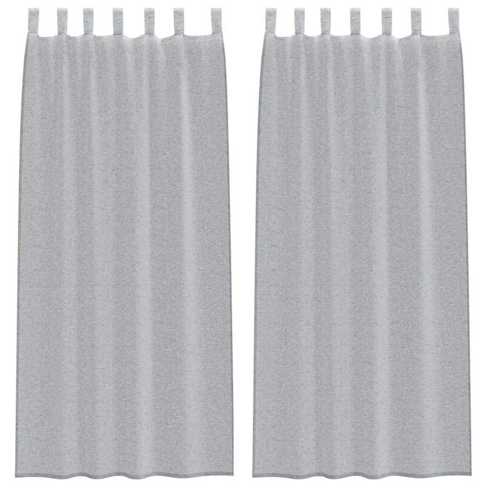 vidaXL Cortina de Voile 2 pcs Cinza Escuro 225 x 140 cm Poliéster