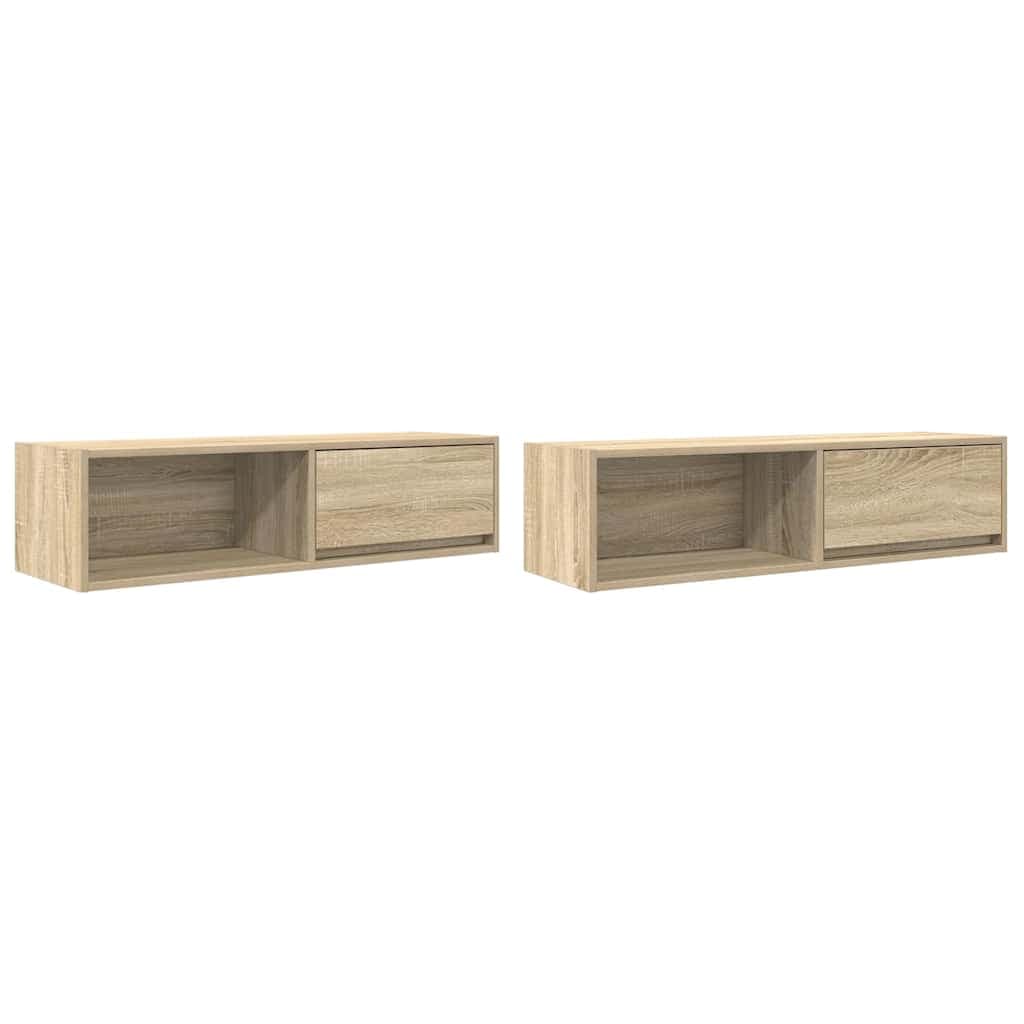 vidaXL Móveis de TV 2pcs 100x31x25,5cm deriv. madeira carvalho sonoma