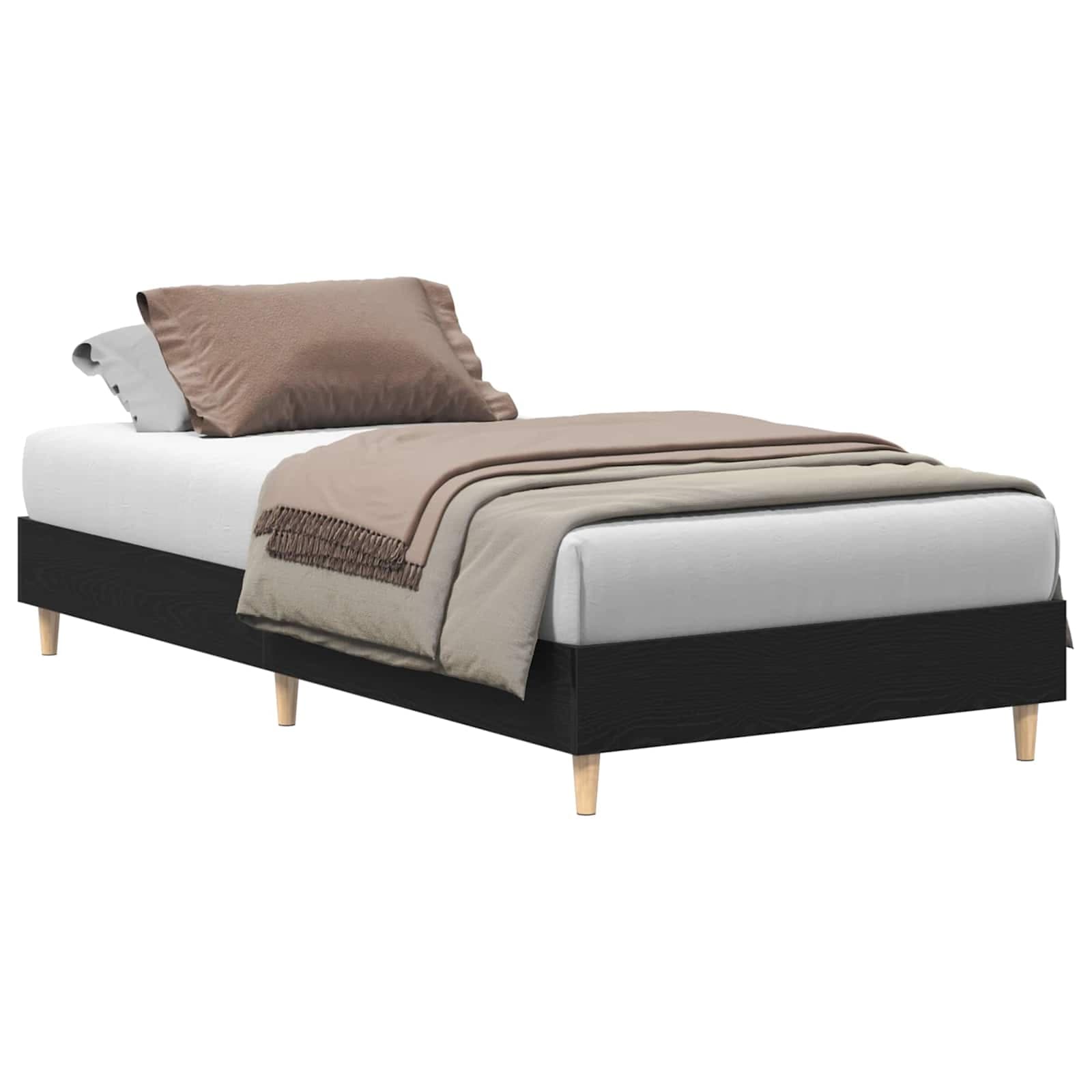 vidaXL Estrutura da Cama Carvalho Preto 203 x 93 x 25 cm