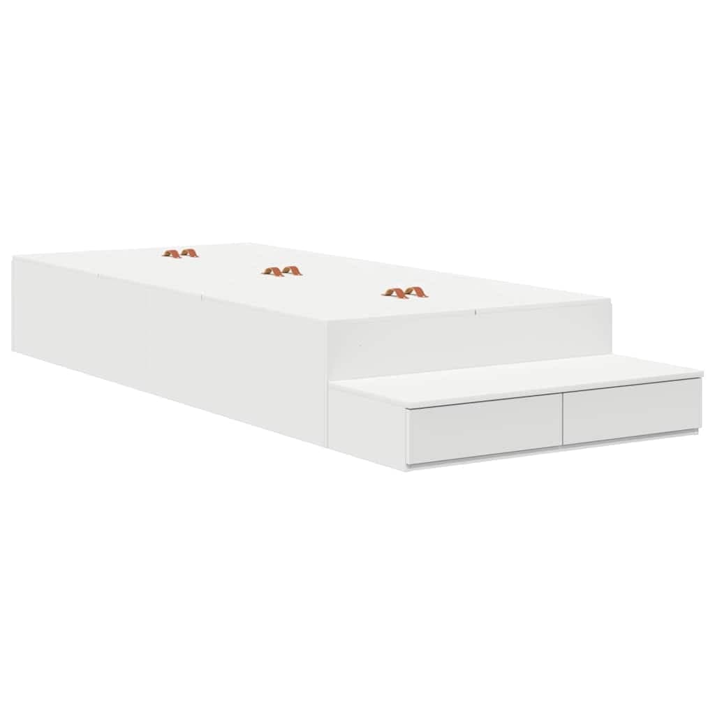 vidaXL Estrado de cama com arrumação Branco 100 cm Madeira processada